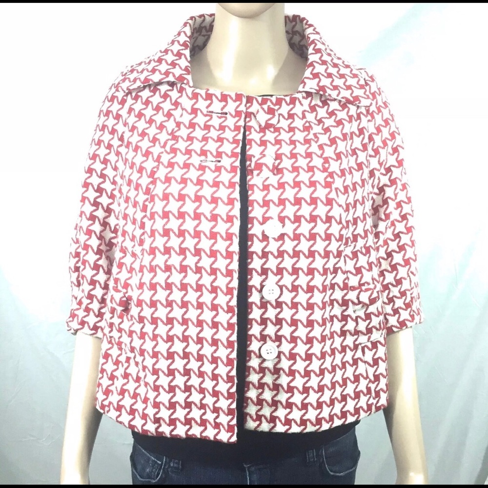 Love Culture Blazer Sz Small Red Cream Jacket